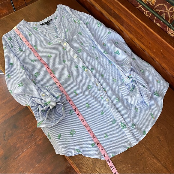 ZAC & RAHEL Blue Striped Button Down Shirt - Picture 13 of 15